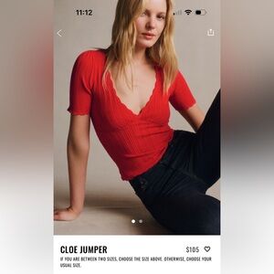 Sezane Cloe Jumper Red - Size L